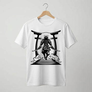 Samurai Torii Gate T-Shirt Japanese Graphic Tee White