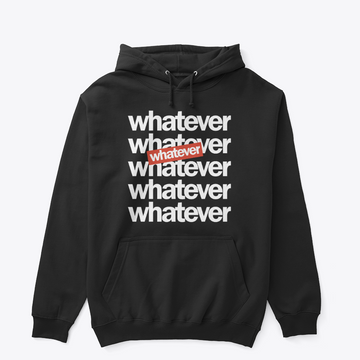 Whatever Red-Box Sticker Hoodie - Edgy Street-Art Aesthetic