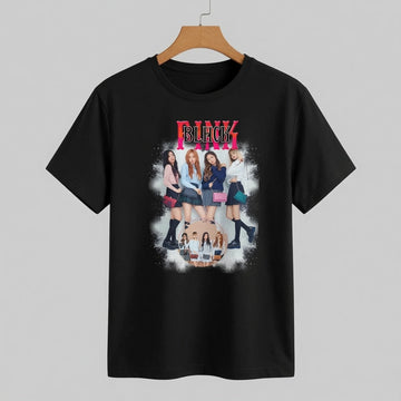 BLACKPINK Vintage White Splash Graphic T-Shirt - K-Pop Retro Tee