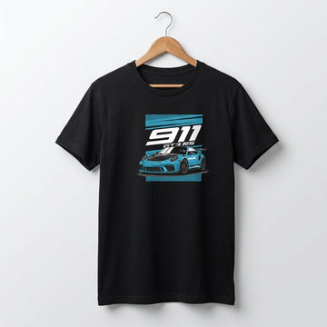Porsche 911 GT3 RS Blue Track Day Racing Graphic T-Shirt