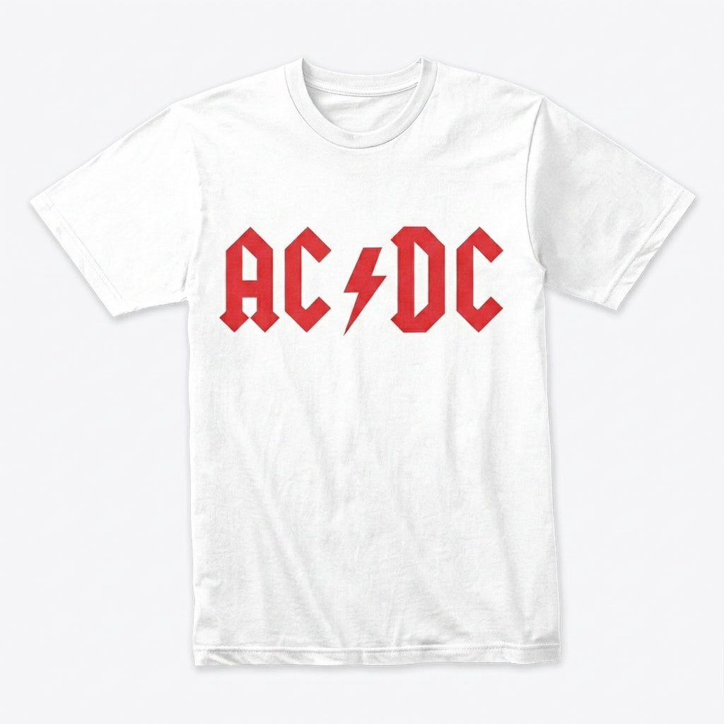 AC/DC Classic Red Lightning Bolt Logo Graphic T-Shirt