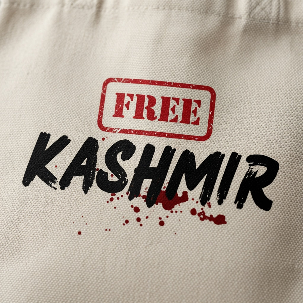 Free Kashmir Typography Canvas Tote Bag - Resistance & Social Justice Handbag