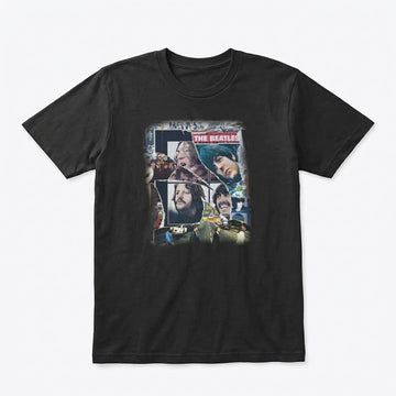 The Beatles Torn Poster Album Art Collage Graphic T-Shirt