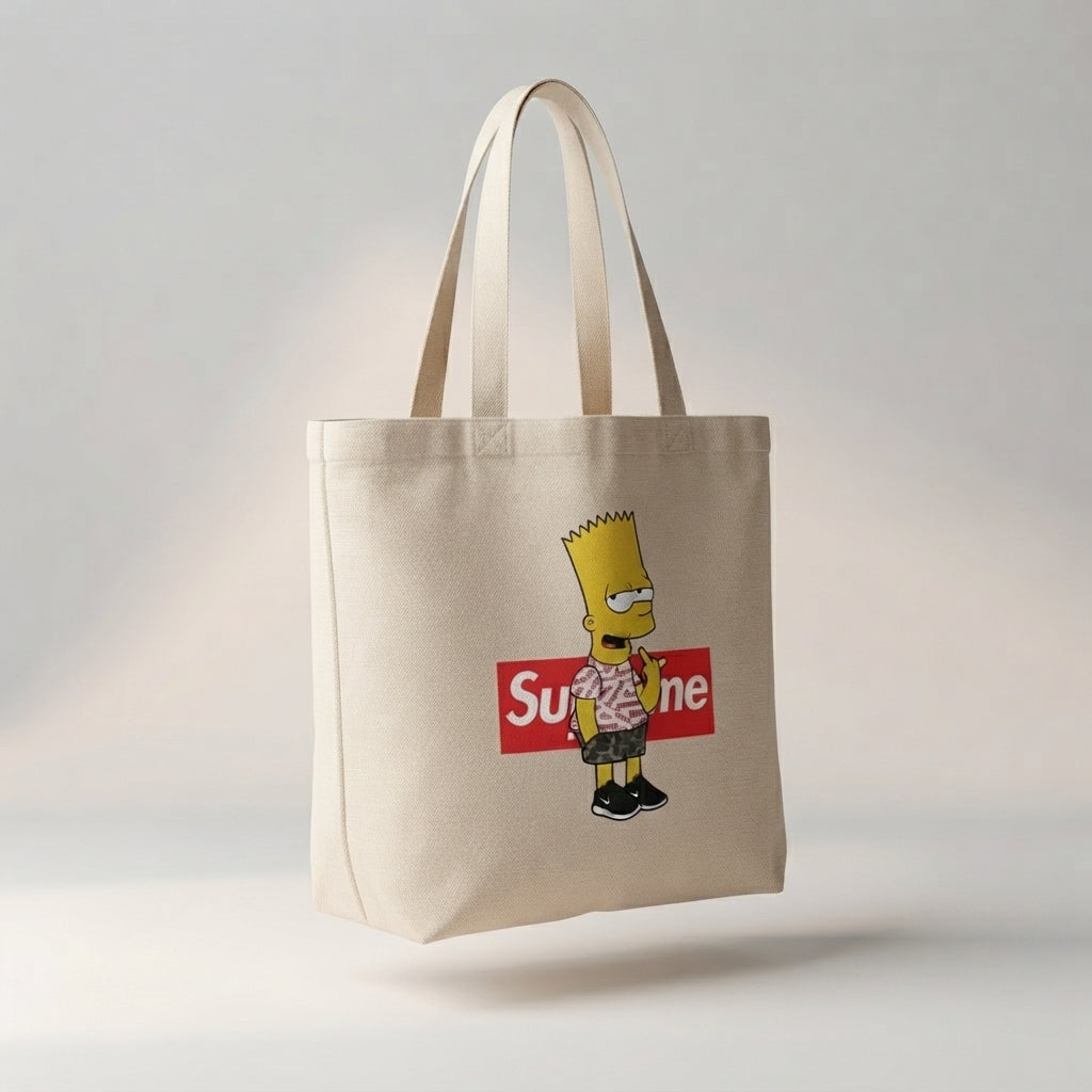 Bart Simpson Attitude Graphic Canvas Tote Bag – Streetwear Edition