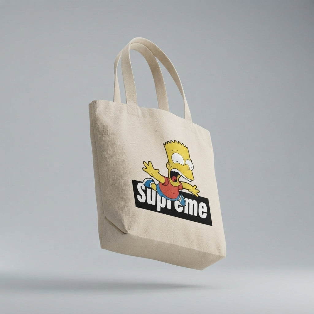 Bart Simpson Action Jump Graphic Canvas Tote Bag – Streetwear Edition