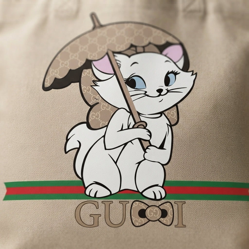 Elegant White Kitten Graphic Canvas Tote Bag - Perfect Gift for Niece