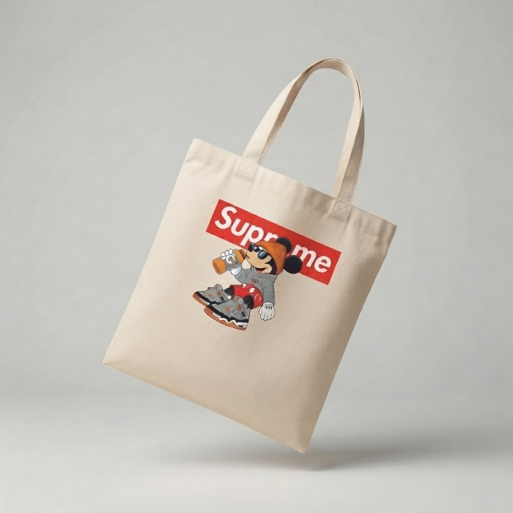 Cool Mickey Mouse Streetwear Graphic Canvas Tote Bag – Sneakerhead Edition