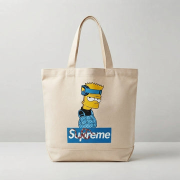 Bart Simpson Blue Puffer Ski Goggles Canvas Tote Bag – Streetwear Edition