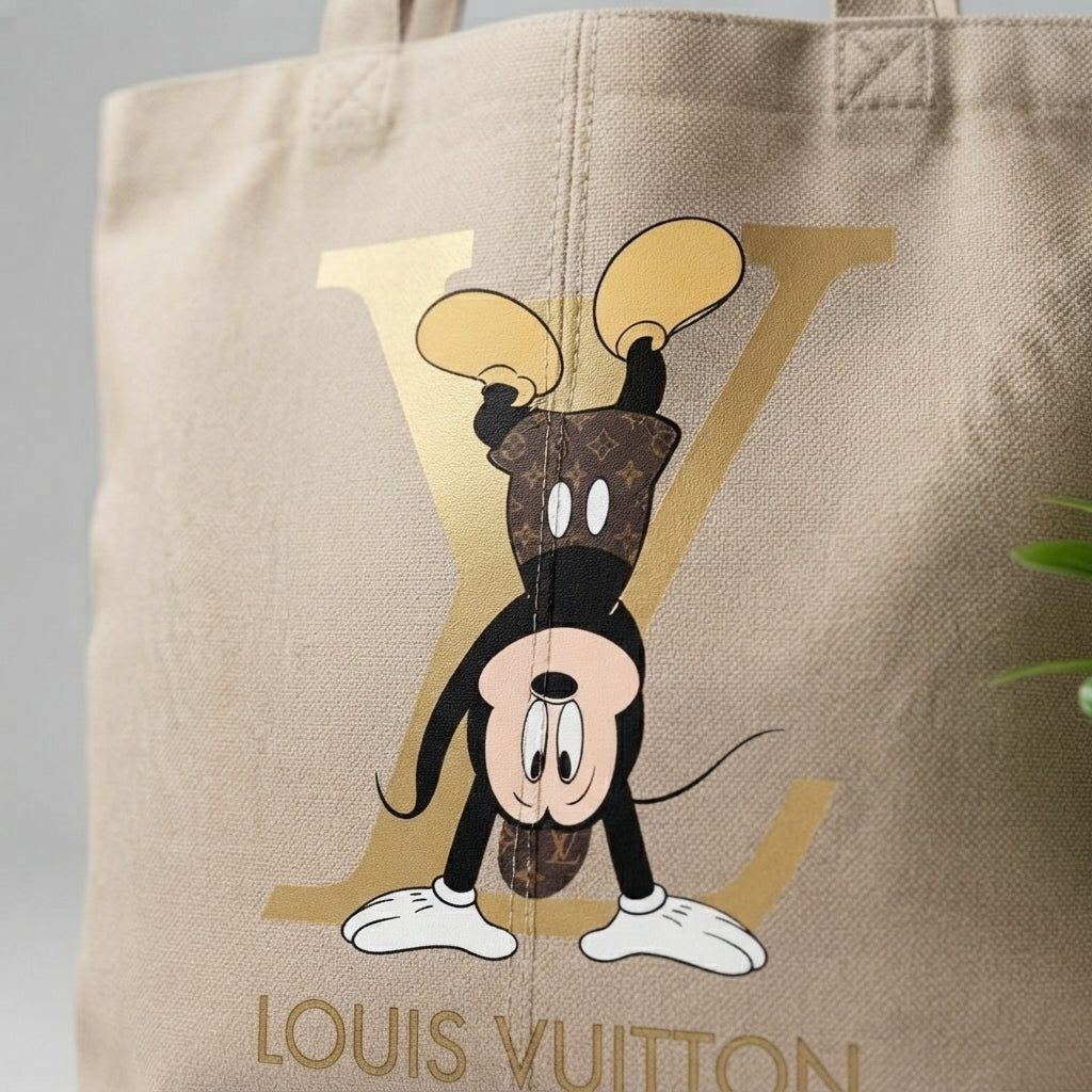 Playful Designer-Inspired Graphic Canvas Tote Bag – Premium Reusable Shopping Bag