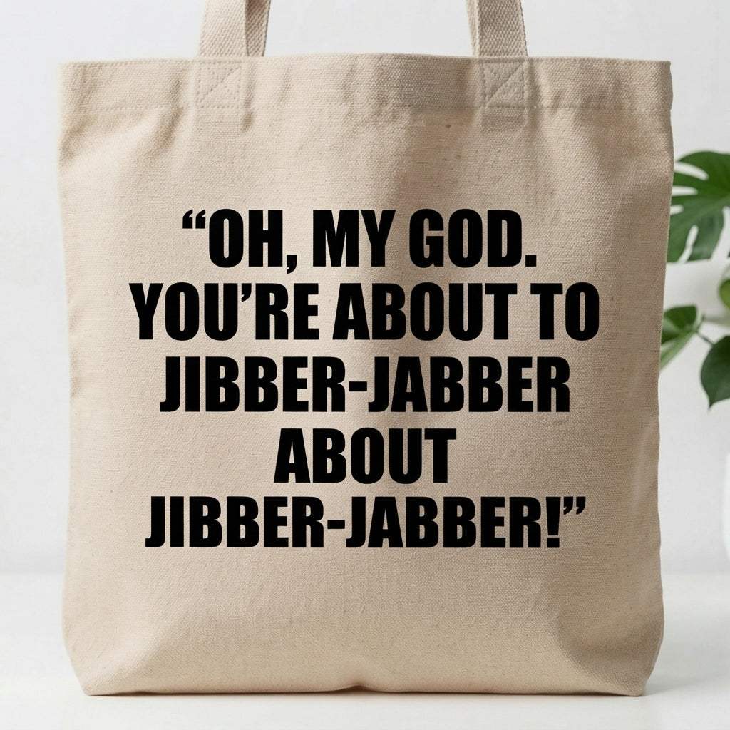 "Oh, My God. You're About To Jibber-Jabber About Jibber-Jabber!" Canvas Tote Bag