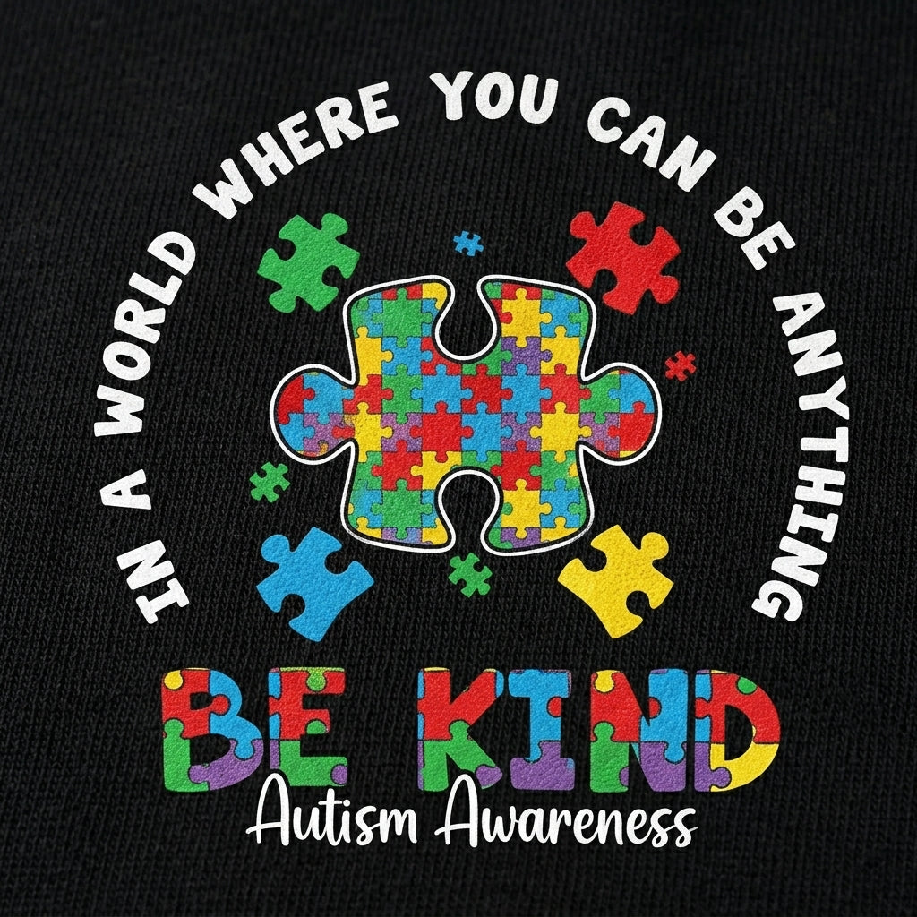 In a World Where You Can Be Anything Be Kind Autism T-Shirt