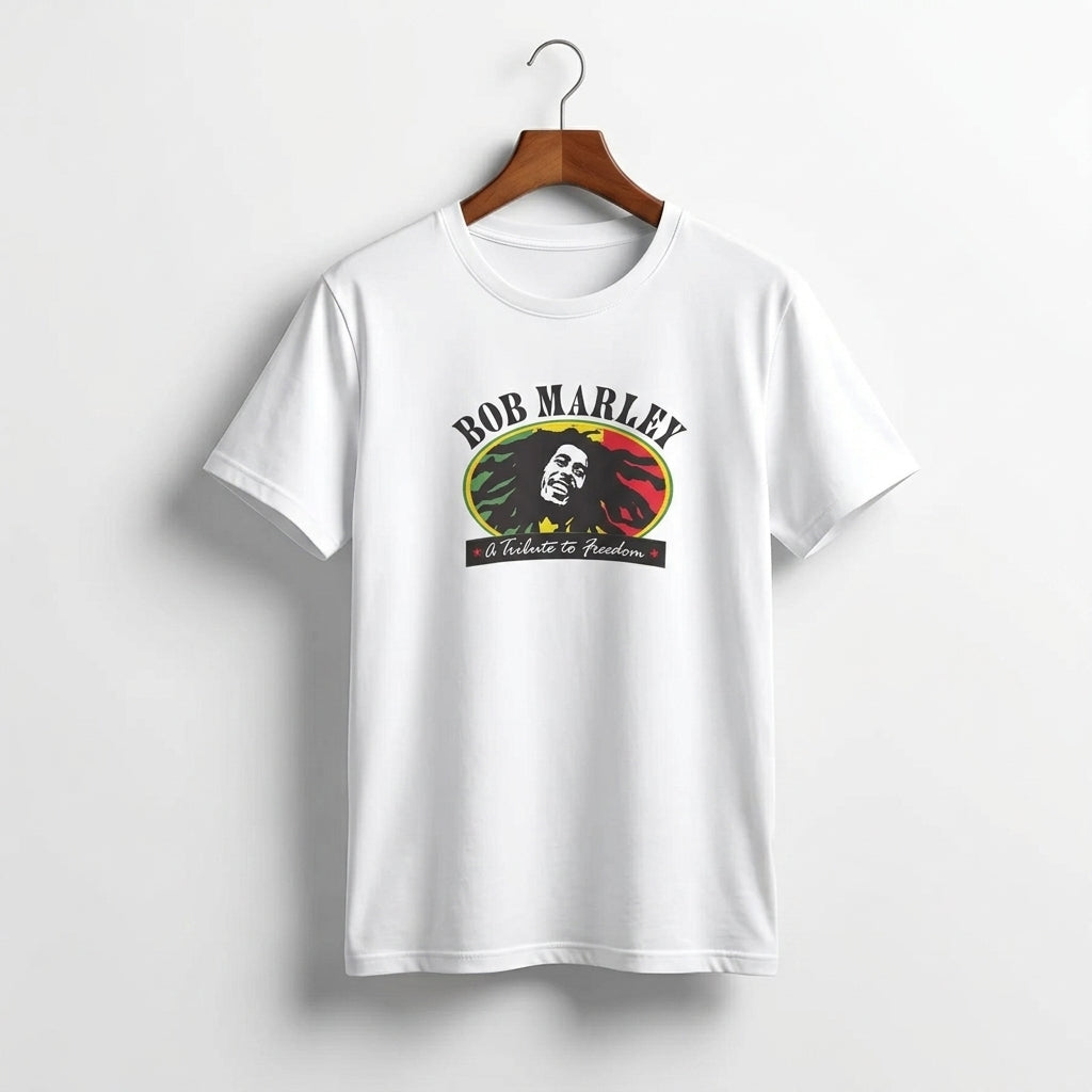 Bob Marley Tribute to Freedom Retro Reggae Graphic T-Shirt