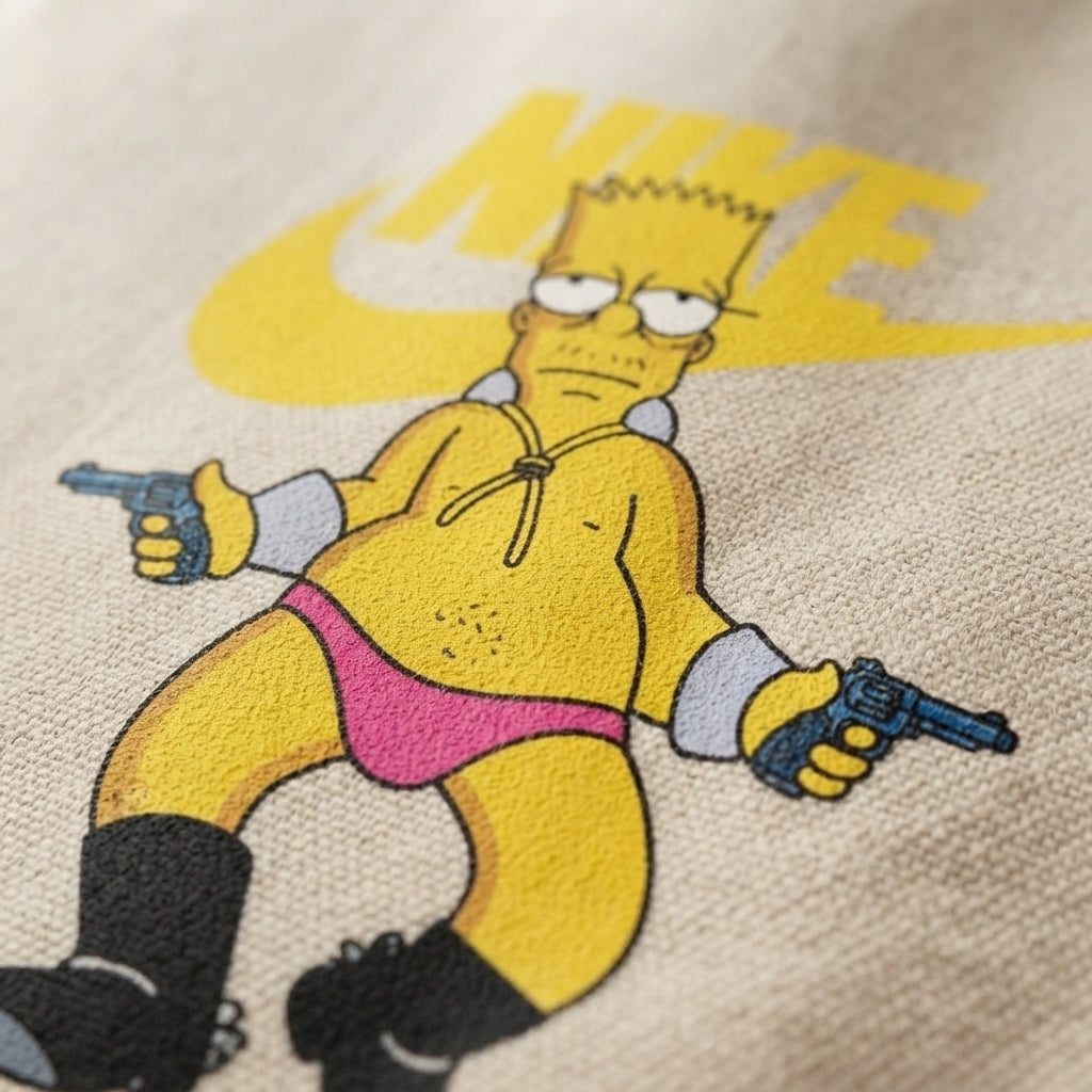 Cartoon Mashup Graphic Canvas Tote Bag - Funny Pop Culture Parody Streetwear Shoulder Bag