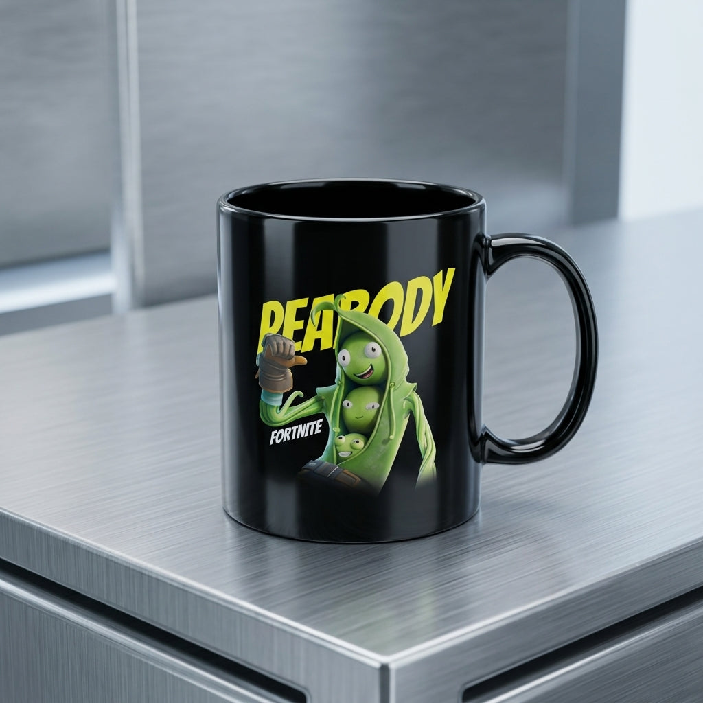 Fortnite Peabody Character Black Ceramic Coffee Mug 11oz Premium Gaming Cup Gift for Gamers