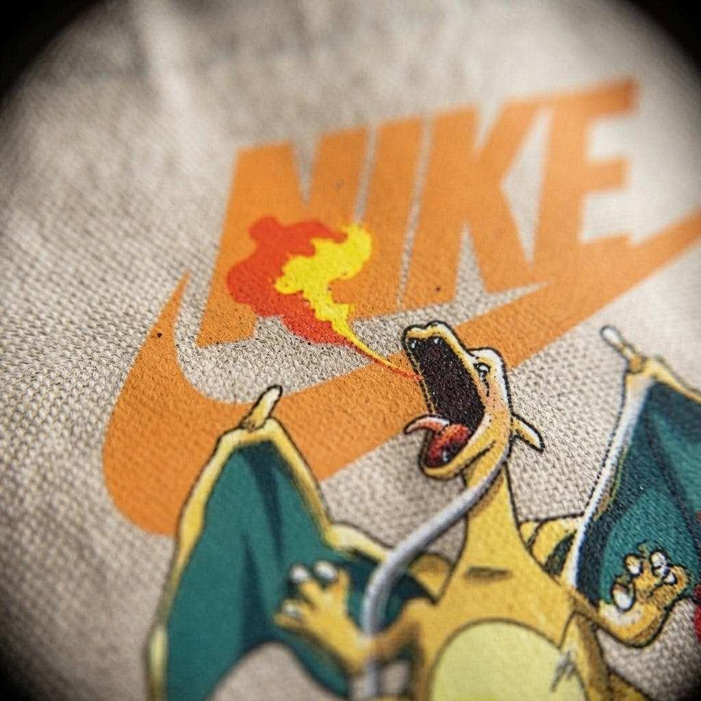 Fire-Breathing Charizard Orange Nike Swoosh Cotton Canvas Tote Bag