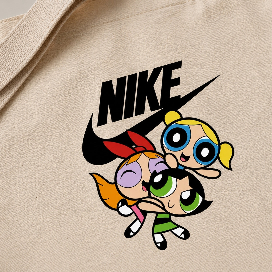 Nike x Powerpuff Girls Collaboration Canvas Tote Bag