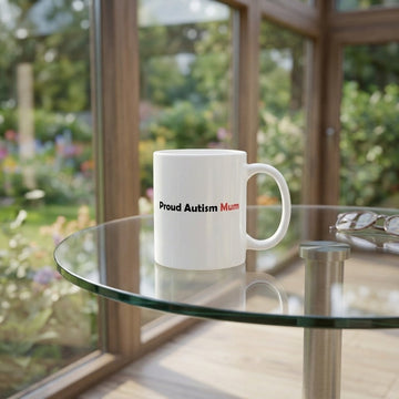 Proud Autism Mum Mug – Minimalist Ceramic Coffee Cup, Autism Awareness Gift for Moms