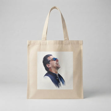 Iconic Laughing Man Graphic Canvas Tote Bag – Eco-Friendly Cotton Carryall