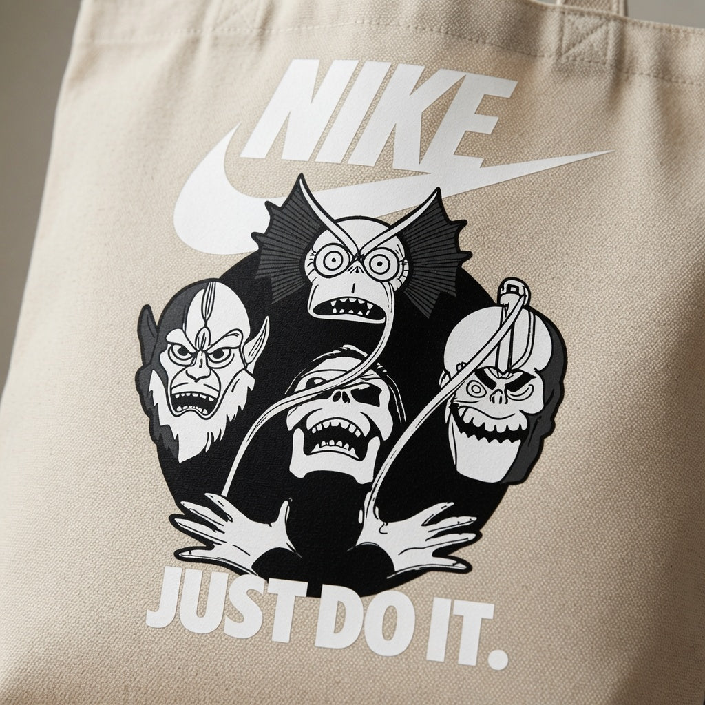 Classic Monster Characters Graphic Canvas Tote Bag | Dark Fantasy Cotton Tote
