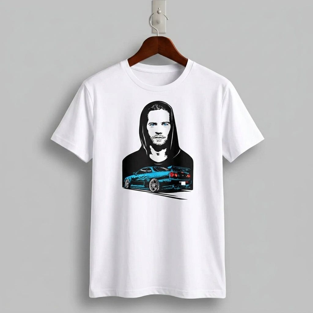 Paul Walker & Nissan Skyline R34 Fast & Furious Tribute T-Shirt