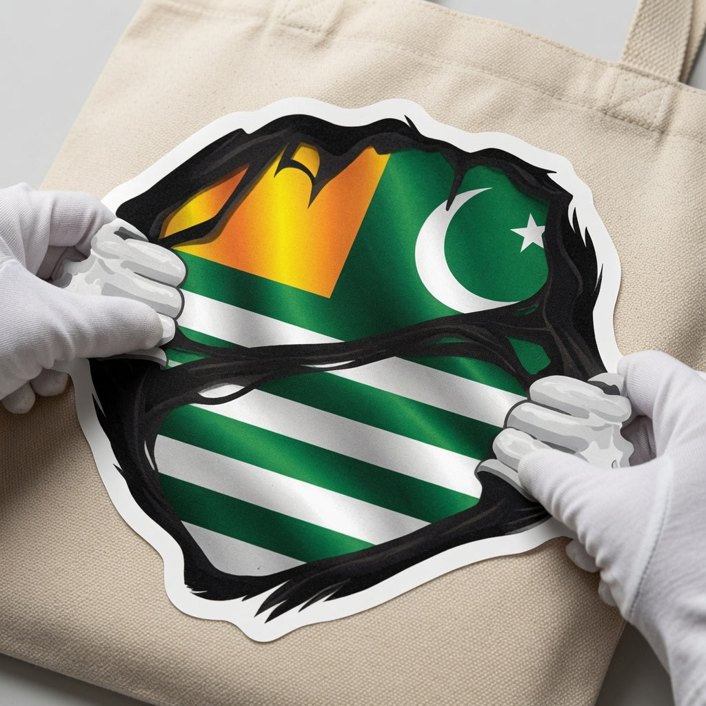 Azad Kashmir Flag Superhero Reveal Canvas Tote Bag – Kashmiri Pride Heritage Tote