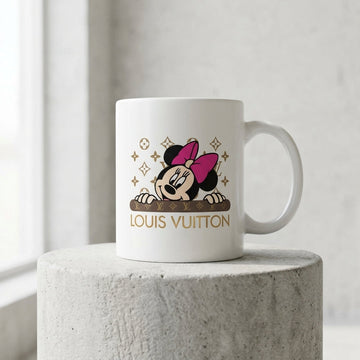 Cute Minnie Mouse Peeking Monogram Vinyl Sticker – Waterproof Decal for Mugs