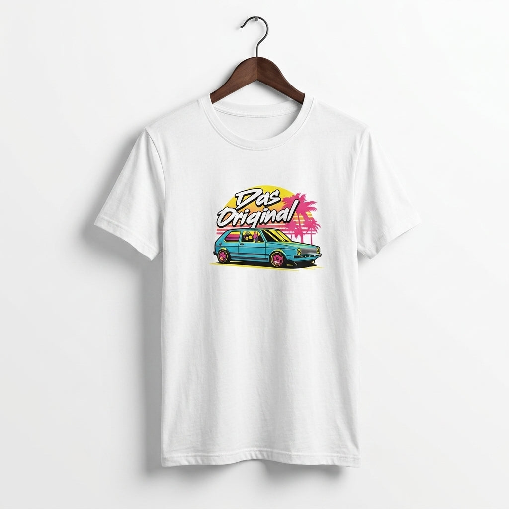 Volkswagen Golf Mk1 Das Original Retro Synthwave Graphic T-Shirt