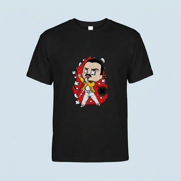 Queen Freddie Mercury Retro Cartoon Chibi Graphic T-Shirt