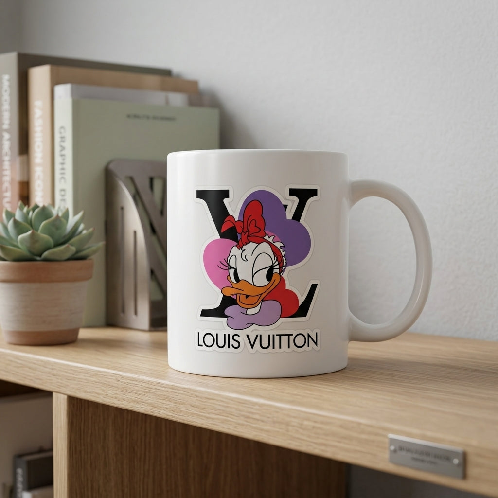 Daisy Duck Monogram Vinyl Sticker – Waterproof Decal for Mugs & Cups