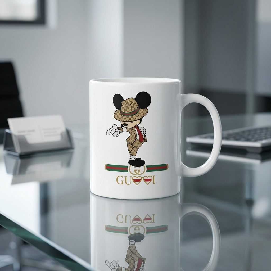 Luxury Streetwear Designer Mouse Ceramic Coffee Mug – Trendy Fashion Cartoon Character Tea Cup & Unique Birthday Gift