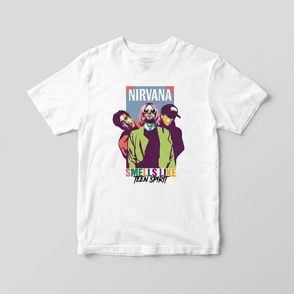 Nirvana Smells Like Teen Spirit Pop-Art Graphic T-Shirt