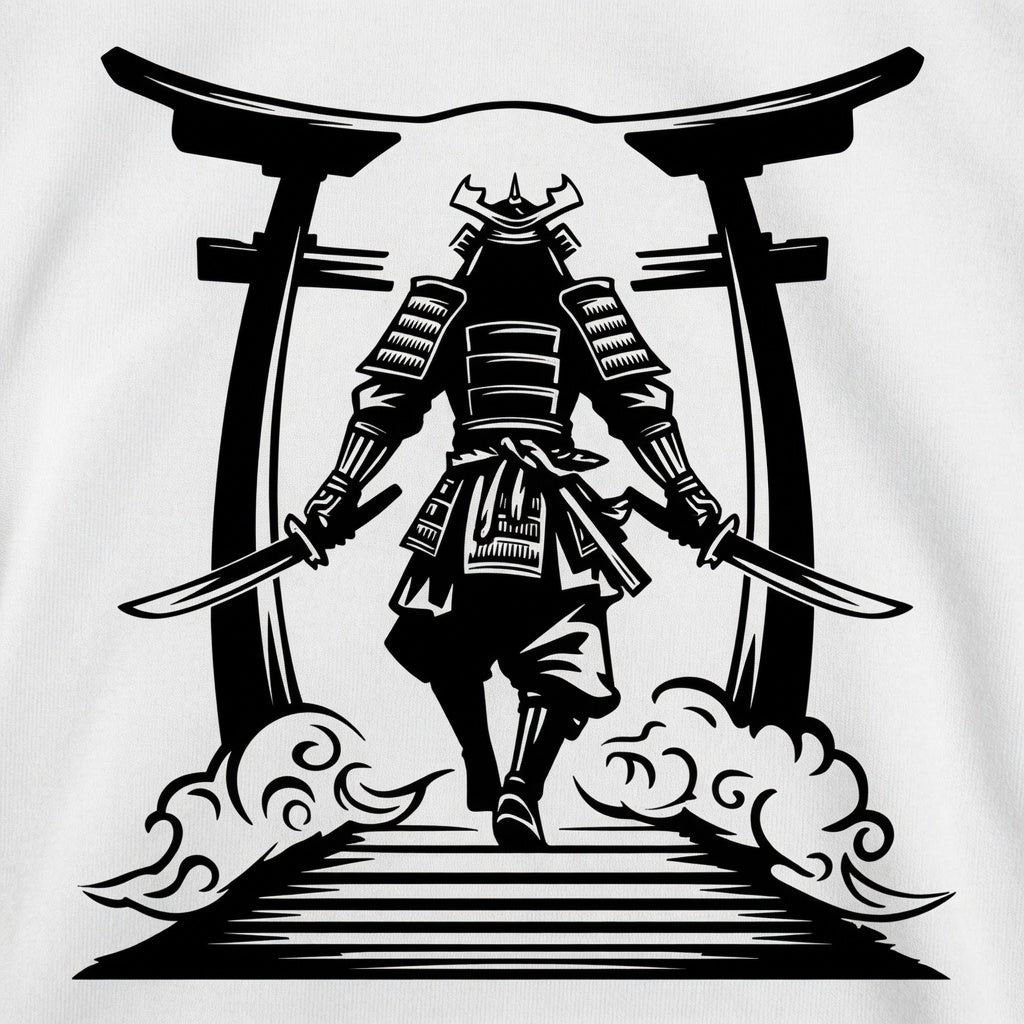 Samurai Torii Gate T-Shirt Japanese Graphic Tee White