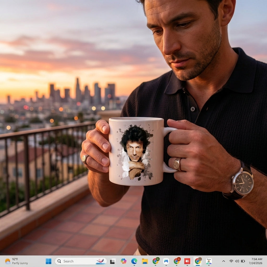 Imran Khan Watercolor Portrait Graphic Ceramic Cup – High-Quality Printed Tea & Coffee Drinkware