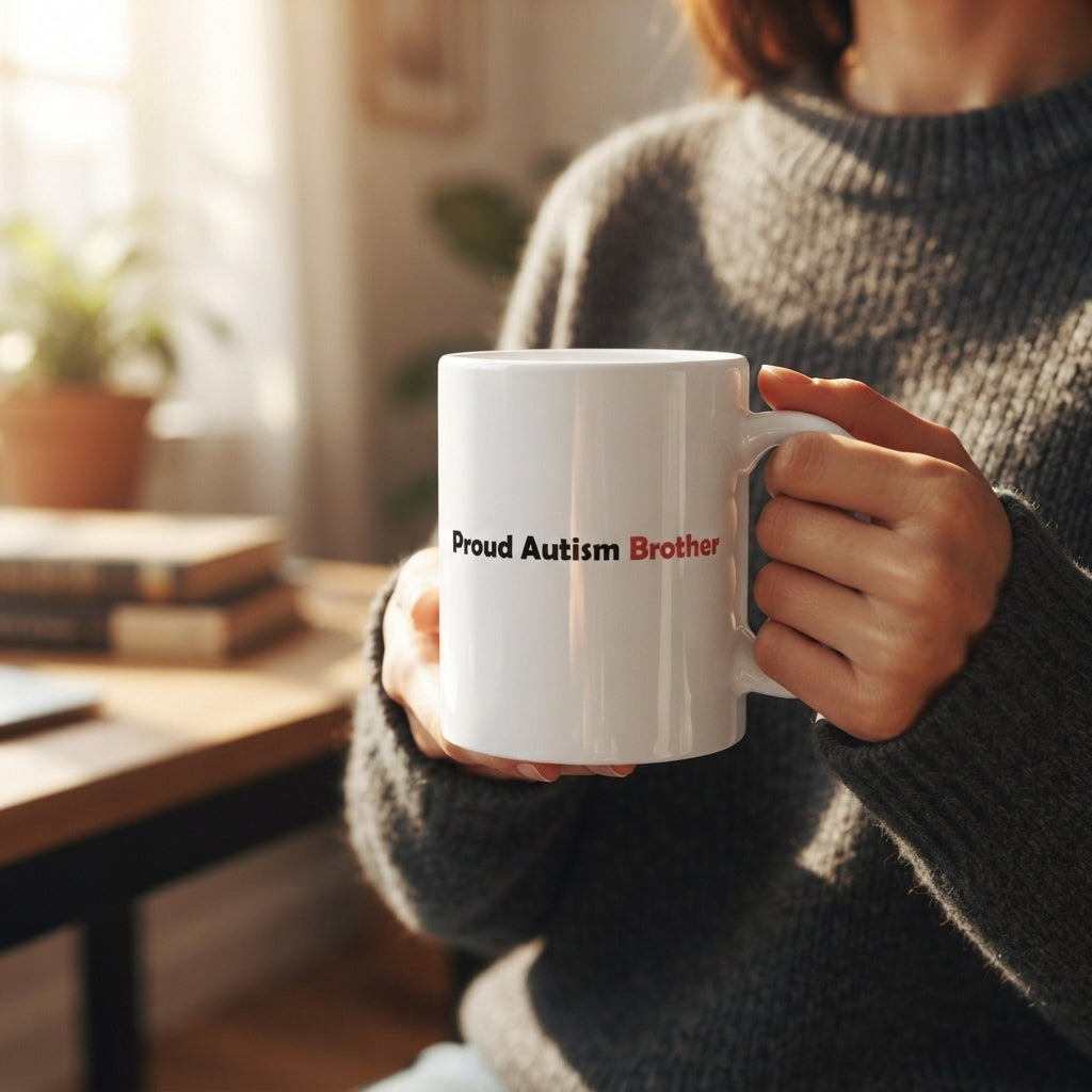 Autism Awareness Brother Support Graphic Ceramic Cup – Proud Brother Advocacy Drinkware