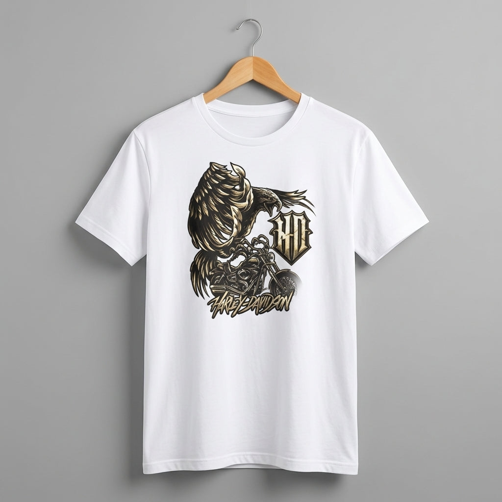 Vintage Golden Eagle Chopper Motorcycle Graphic T-Shirt