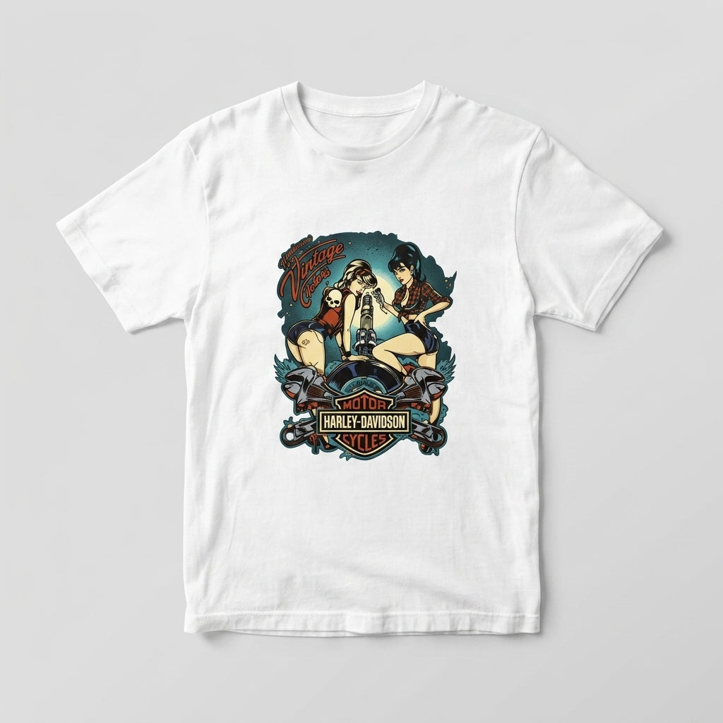 Vintage Classic Custom Wrench Pinup Graphic T-Shirt