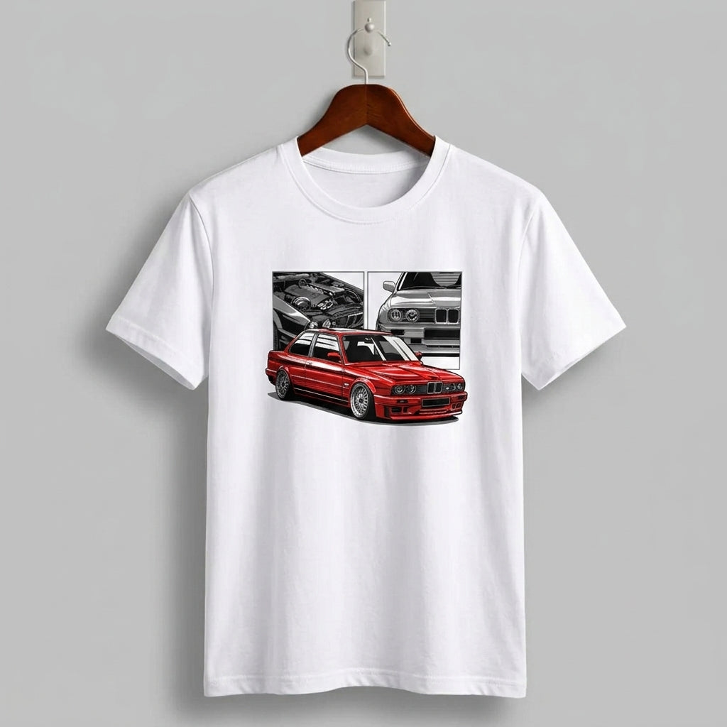 BMW E30 M3 Retro Comic Panel Graphic T-Shirt