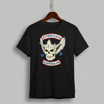 "American Nightmare" Winged Skull Graphic Tee