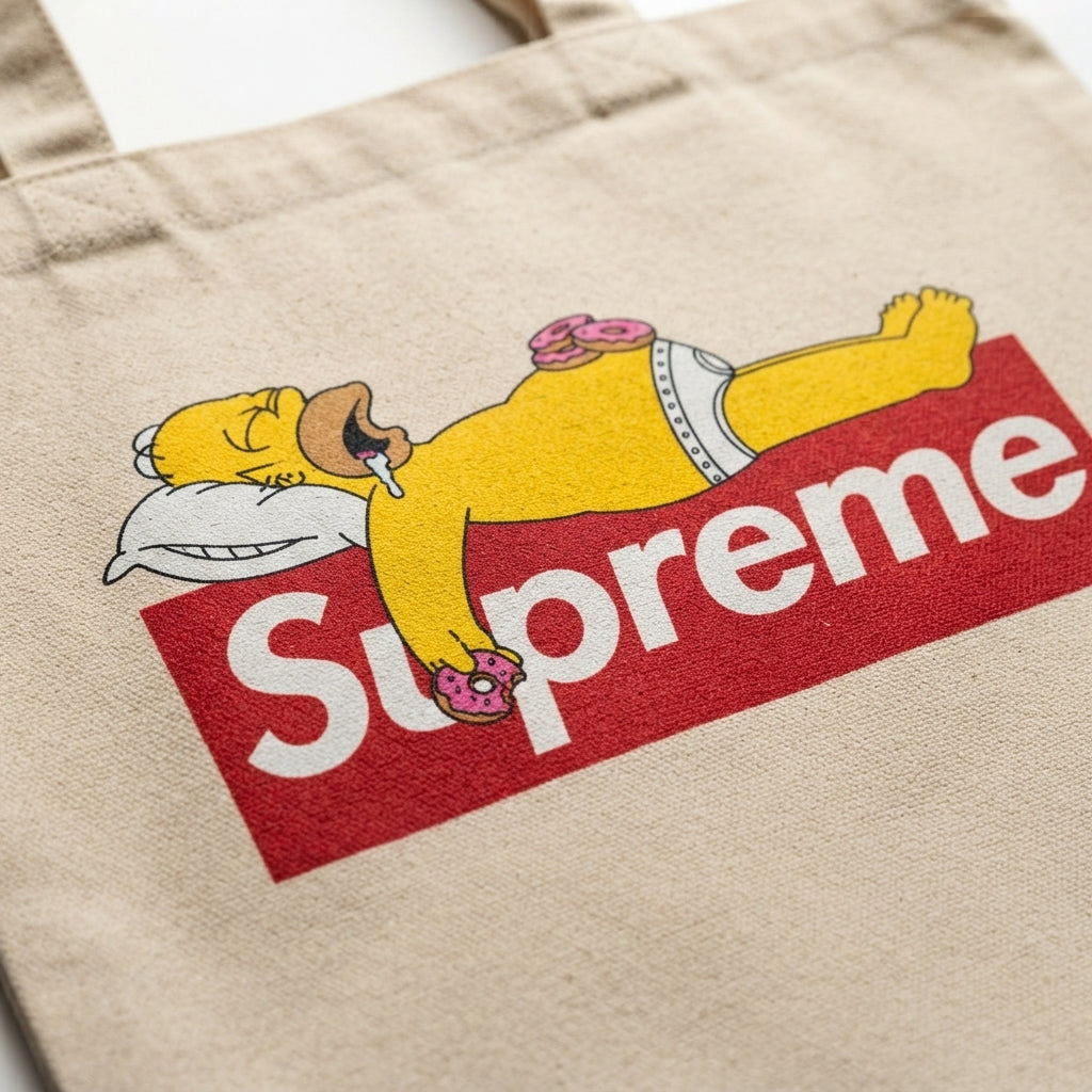 Sleeping Homer Simpson Donuts Graphic Canvas Tote Bag – Streetwear Edition