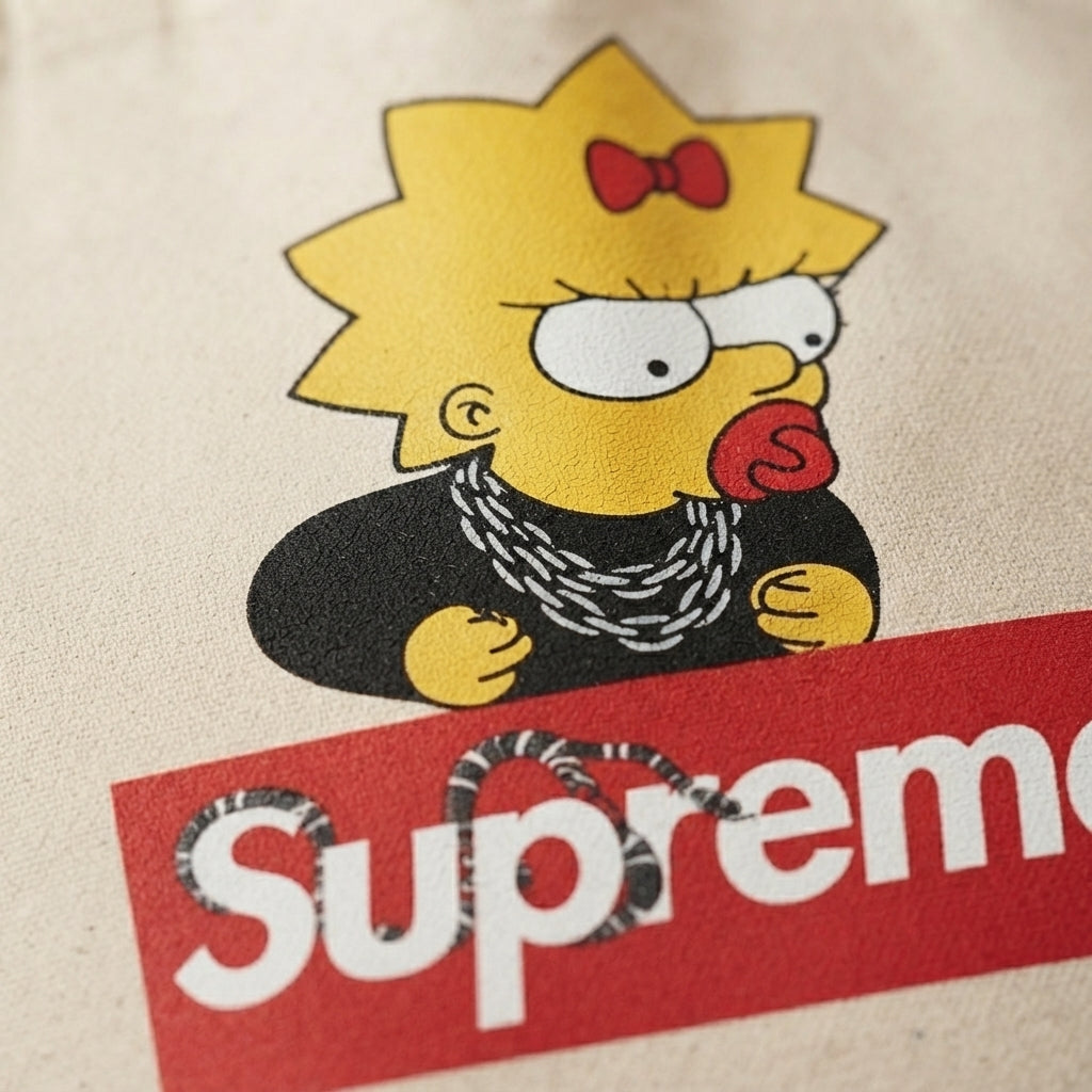 Maggie Simpson Streetwear Graphic Canvas Tote Bag – Hip Hop Edition