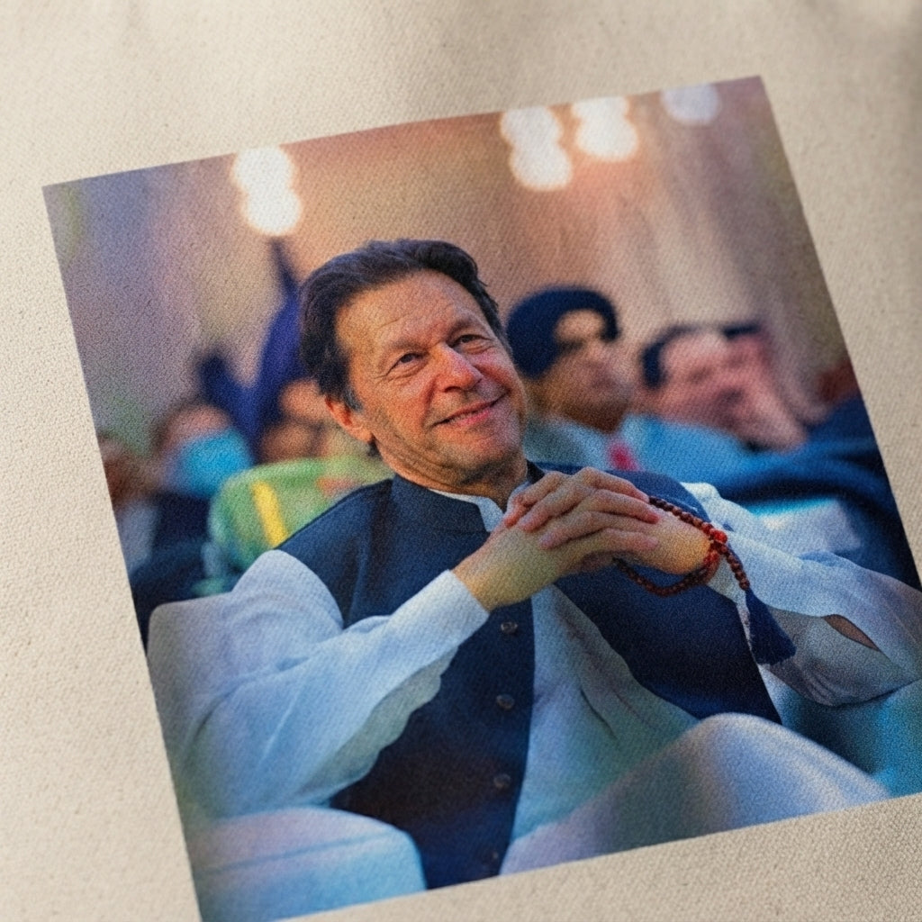 Imran Khan Portrait Printed Canvas Tote Bag – Eco-Friendly Cotton Shoulder Bag