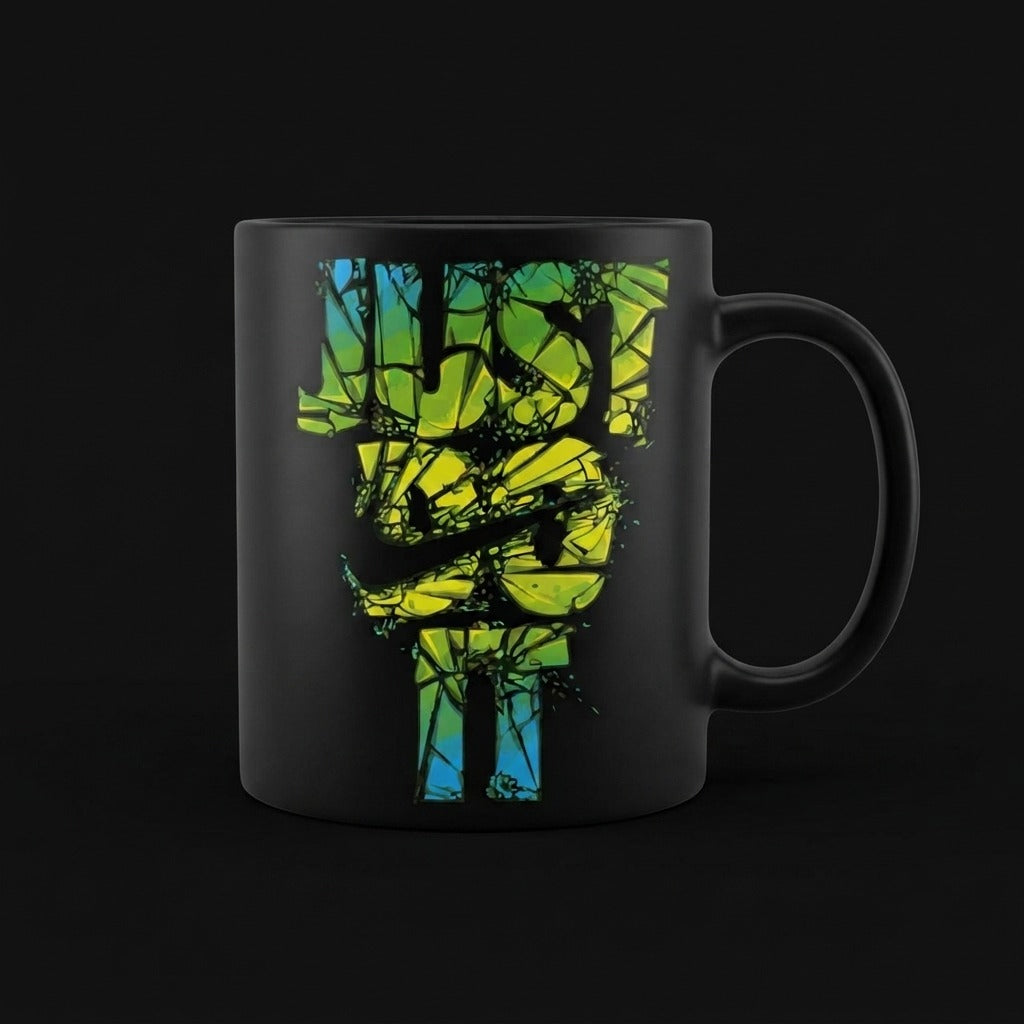 Nike Inspired Just Do It Shattered Glass Graphic Waterproof Vinyl Sticker - Premium Abstract Typography Decal for Black