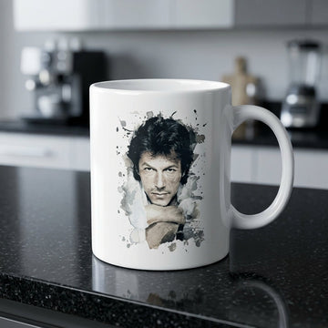 Imran Khan Watercolor Portrait Graphic Ceramic Cup – High-Quality Printed Tea & Coffee Drinkware