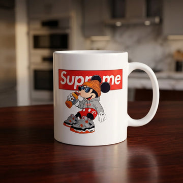 Cool Mickey Mouse Streetwear Red Box Logo Vinyl Decal – Waterproof Artwork for Mugs
