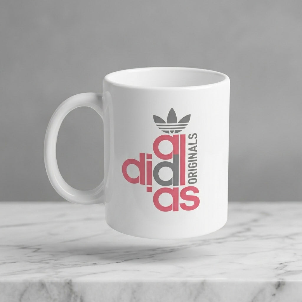 Pink and Grey Stacked Sports Brand Originals Waterproof Vinyl Sticker - Minimalist Streetwear Logo Decal for Laptops, Mugs