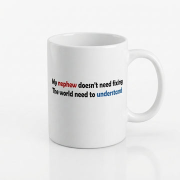 Autism Awareness Nephew Support Graphic Ceramic Cup – Proud Uncle and Aunt Advocacy Drinkware