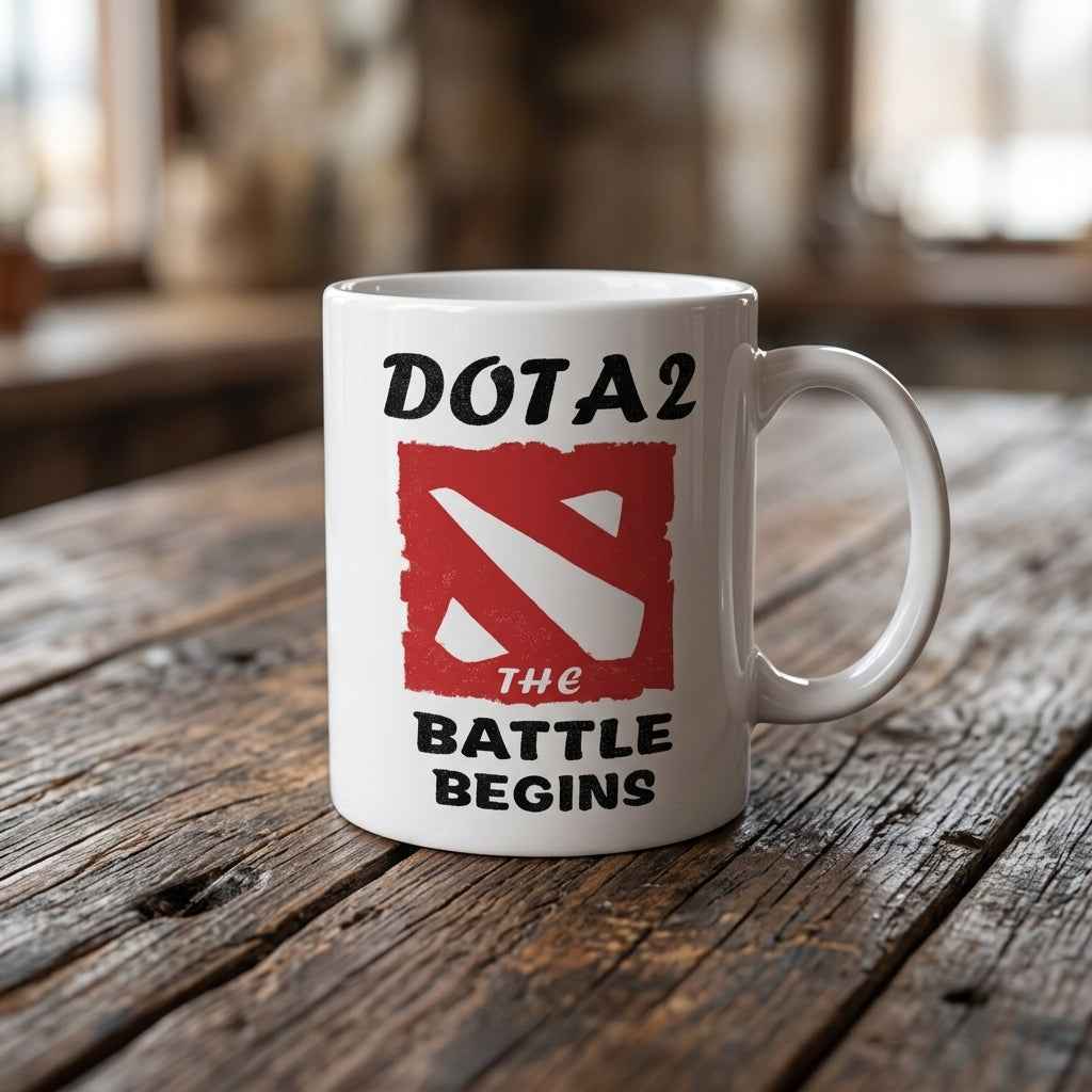 Dota 2 The Battle Begins Ceramic Coffee Mug 11oz Premium White Gaming Cup Gift for Gamers