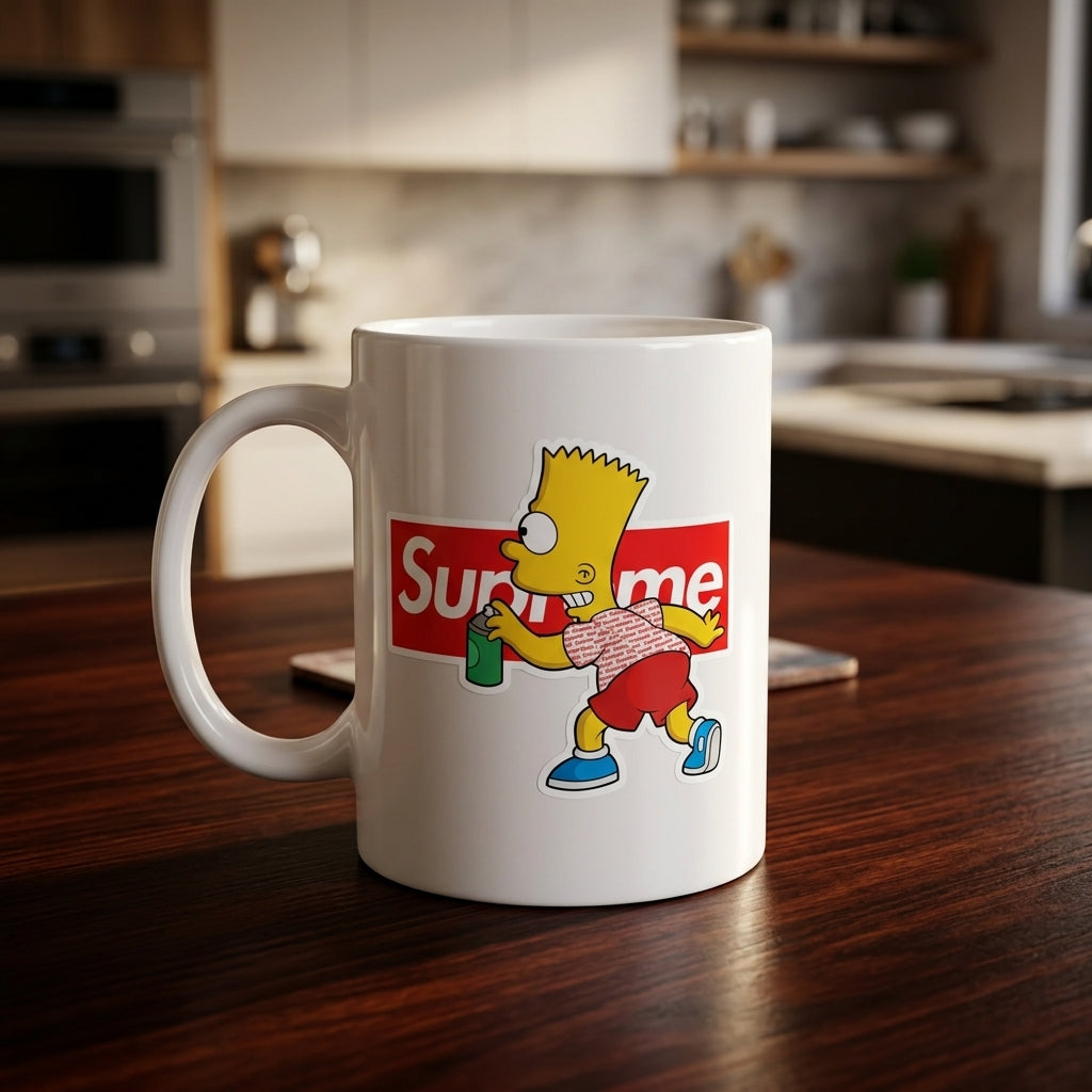 Bart Simpson Graffiti Spray Paint Vinyl Decal – Waterproof Artwork for Mugs & cups