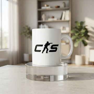 Counter Strike CS Logo Ceramic Coffee Mug 11oz Premium White Gaming Cup Gift for Gamers