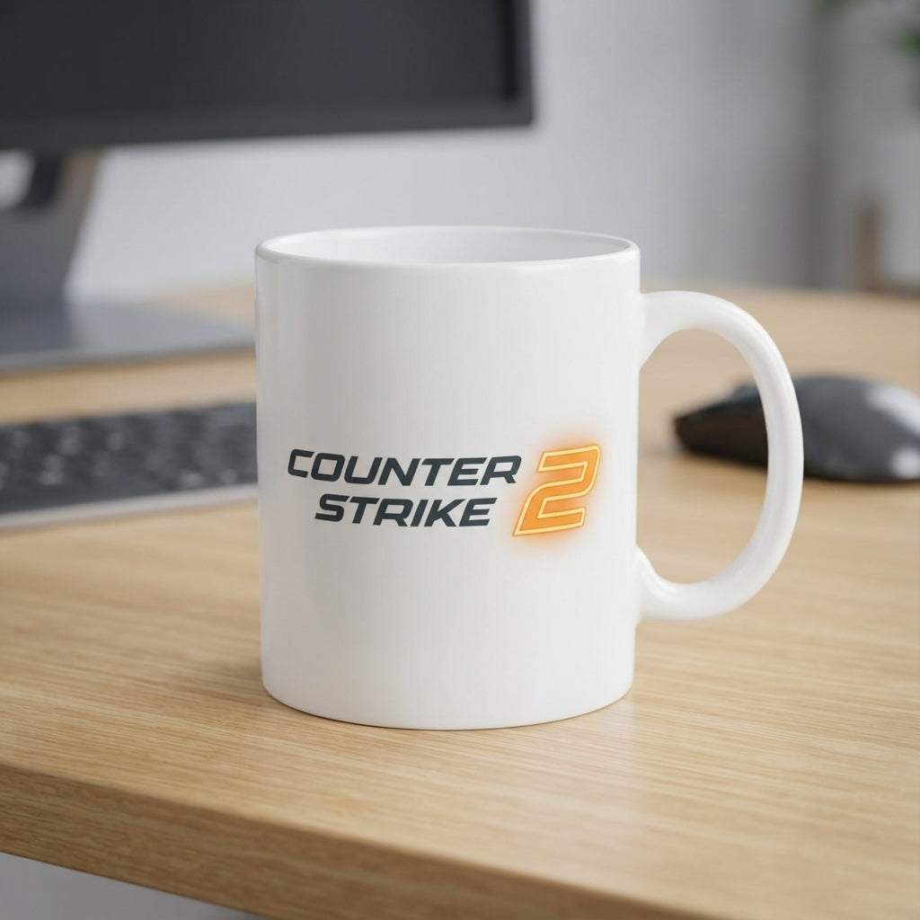 Counter Strike 2 Ceramic Coffee Mug 11oz Premium White CS2 Gaming Cup Gift for Gamers